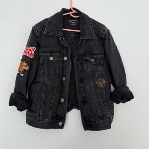 GAP Kids Dark Gray Denim Jacket with Patches